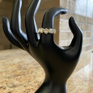 cube cut silver fashion ring